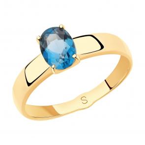 Золотое кольцо SOKOLOV с Лондон топазом 715473 фото