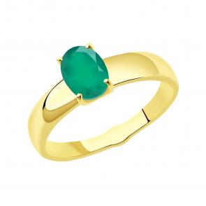 Кольцо из лимонного золота SOKOLOV с агатом 715477-2 фото