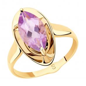 Золотое кольцо SOKOLOV с аметистом 715531 фото