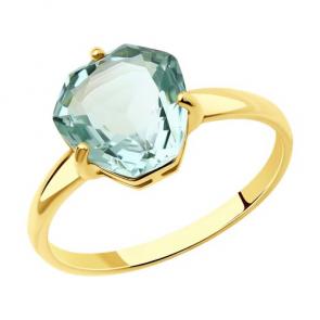 Кольцо из лимонного золота SOKOLOV с аметистом 716077-2 фото