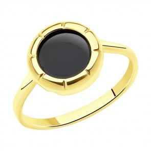 Кольцо из лимонного золота SOKOLOV с агатом 716094-2 фото