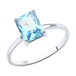 Кольцо из белого золота SOKOLOV с топазом 716136 фото