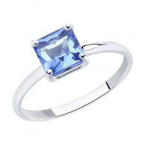 Кольцо из белого золота SOKOLOV с ситаллом цвета Танзанит 716165 фото