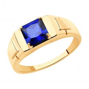 Золотое кольцо SOKOLOV с сапфировым корундом 716207 фото