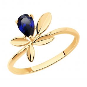 Золотое кольцо SOKOLOV с сапфировым корундом 716215 фото