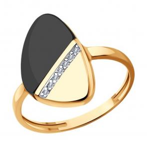 Золотое кольцо SOKOLOV с фианитом и агатом 716306 фото