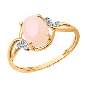 Золотое кольцо SOKOLOV с фианитом и опалом 716320 фото