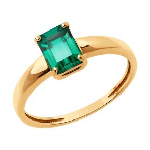 Золотое кольцо SOKOLOV с гидротермальным изумрудом 716355 фото