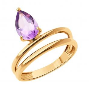 Золотое кольцо SOKOLOV с аметистом 716365 фото