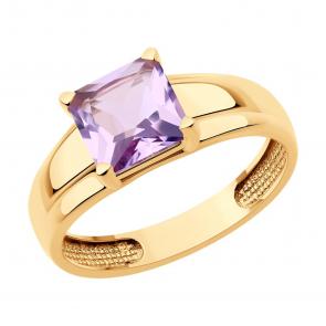 Золотое кольцо SOKOLOV с аметистом 716368 фото