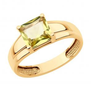 Золотое кольцо SOKOLOV с кварцем 716369 фото