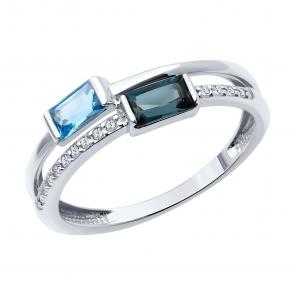 Кольцо из белого золота SOKOLOV с топазом, фианитом и Лондон топазом 716377-3 фото