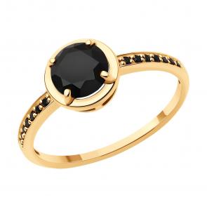 Золотое кольцо SOKOLOV с агатом и шпинелью 716379 фото