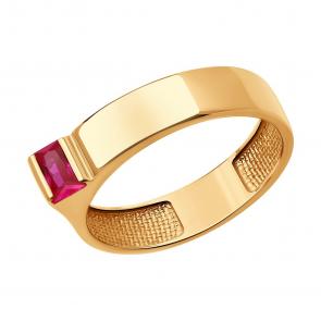 Золотое кольцо SOKOLOV с рубиновым корундом 716390 фото
