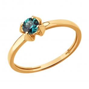 Золотое кольцо SOKOLOV с гидротермальным александритом 716405 фото