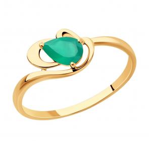 Золотое кольцо SOKOLOV с агатом 716557 фото