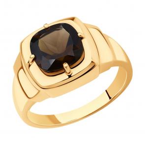 Золотое кольцо SOKOLOV с раухтопазом 716619 фото