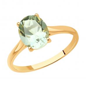 Золотое кольцо SOKOLOV с аметистом 716623 фото