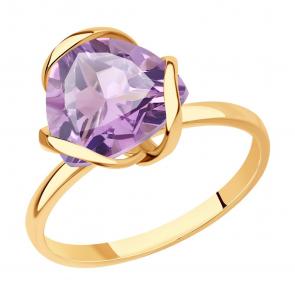 Золотое кольцо SOKOLOV с аметистом 716661 фото