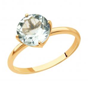 Золотое кольцо SOKOLOV с празиолитом 716676 фото