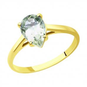 Кольцо из лимонного золота SOKOLOV с празиолитом 716730-2 фото