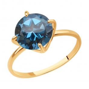 Золотое кольцо SOKOLOV с Лондон топазом 716759 фото