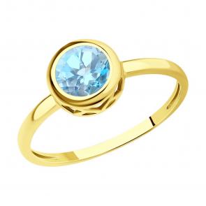 Кольцо из лимонного золота SOKOLOV с топазом 716772-2 фото