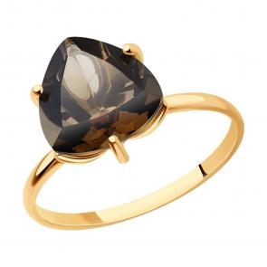 Золотое кольцо SOKOLOV с раухтопазом 716799 фото