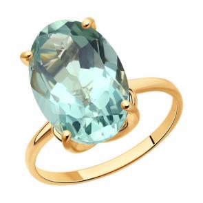 Золотое кольцо SOKOLOV с кварцем 716871 фото