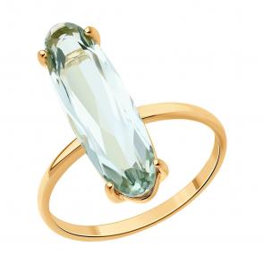 Золотое кольцо SOKOLOV с празиолитом 716888 фото