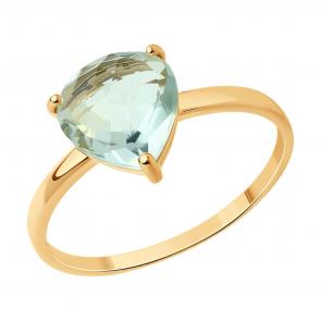 Золотое кольцо SOKOLOV с празиолитом 716893 фото