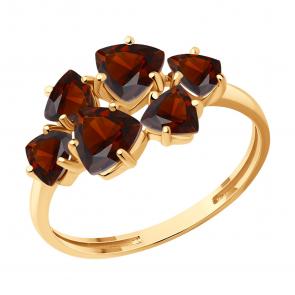 Золотое кольцо SOKOLOV с гранатом 716946 фото