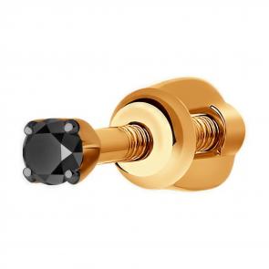 Одиночная серьга из золота SOKOLOV с чёрным бриллиантом 7170001 фото