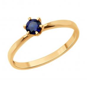 Золотое кольцо SOKOLOV с сапфировым корундом 717009 фото