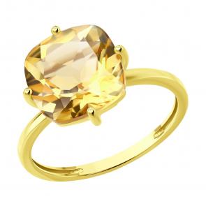 Золотое кольцо SOKOLOV с цитрином 717125-2 фото