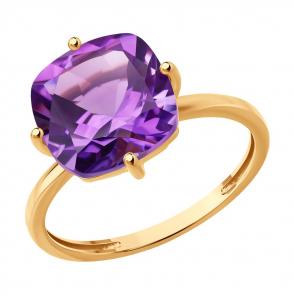 Золотое кольцо SOKOLOV с аметистом 717127 фото