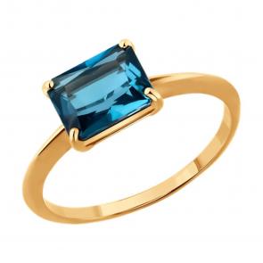 Золотое кольцо SOKOLOV с Лондон топазом 717158 фото