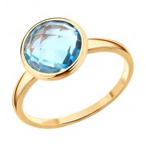 Золотое кольцо SOKOLOV с топазом 717187 фото