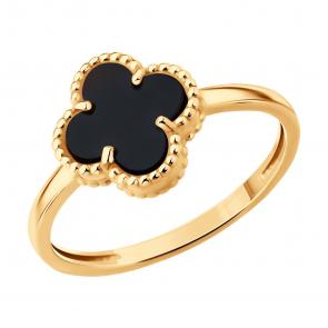 Золотое кольцо SOKOLOV с ониксом 717192 фото