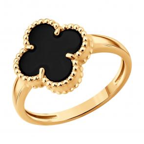 Золотое кольцо SOKOLOV с ониксом 717202 фото