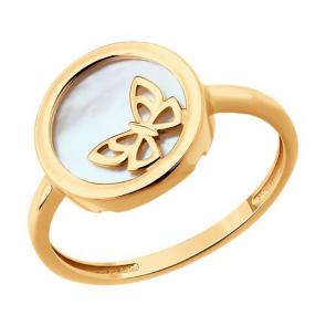 Золотое кольцо SOKOLOV с перламутром 717247 фото