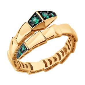 Золотое кольцо SOKOLOV с гидротермальным изумрудом 717252 фото