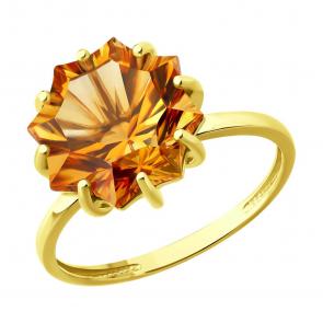 Золотое кольцо SOKOLOV с цитрином 717274-2 фото