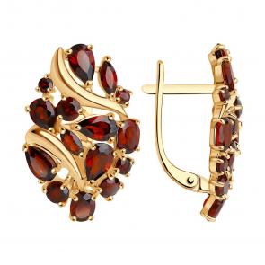 Золотые серьги SOKOLOV с гранатом 724401 фото