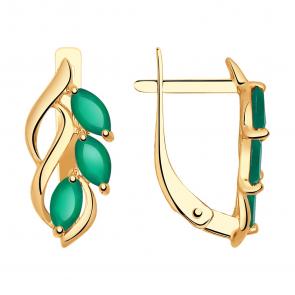 Золотые серьги SOKOLOV с агатом 724744 фото