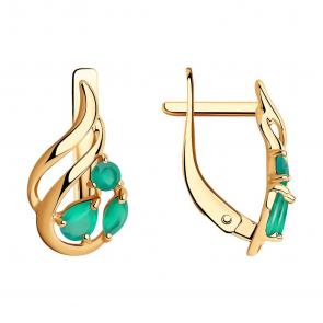 Золотые серьги SOKOLOV с агатом 724749 фото