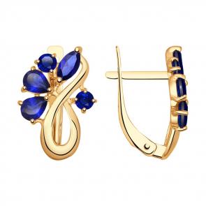 Золотые серьги SOKOLOV с сапфировым корундом 724753 фото