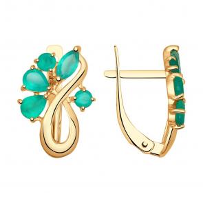 Золотые серьги SOKOLOV с агатом 724754 фото