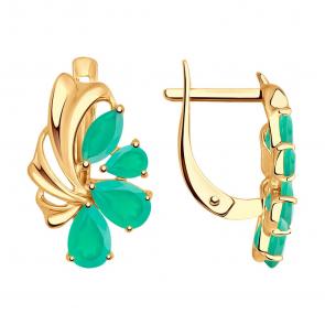 Золотые серьги SOKOLOV с агатом 724763 фото