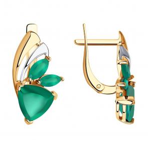 Золотые серьги SOKOLOV с агатом 724770 фото